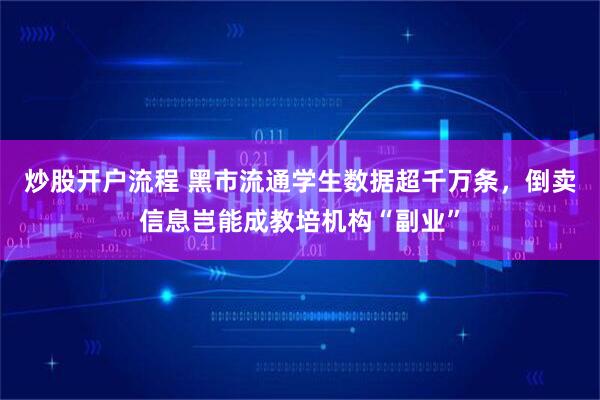 炒股开户流程 黑市流通学生数据超千万条,倒卖信息岂能成教培机构“副业”